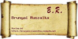Brunyai Ruszalka névjegykártya